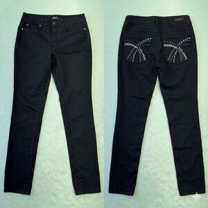 EARL Jeans Women’s Size 6 Black Jegging Rhinestones Denim Waist 30 High Rise